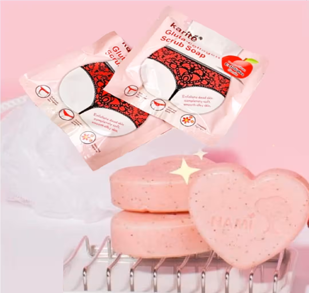 صابون اسکراب سفید کننده بیکینی کاریته karite انقضا 2028/11