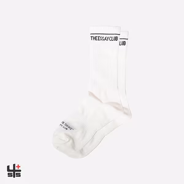 جوراب ساقدار Essayclub طرح T.E.C سفید نوشته مشکی