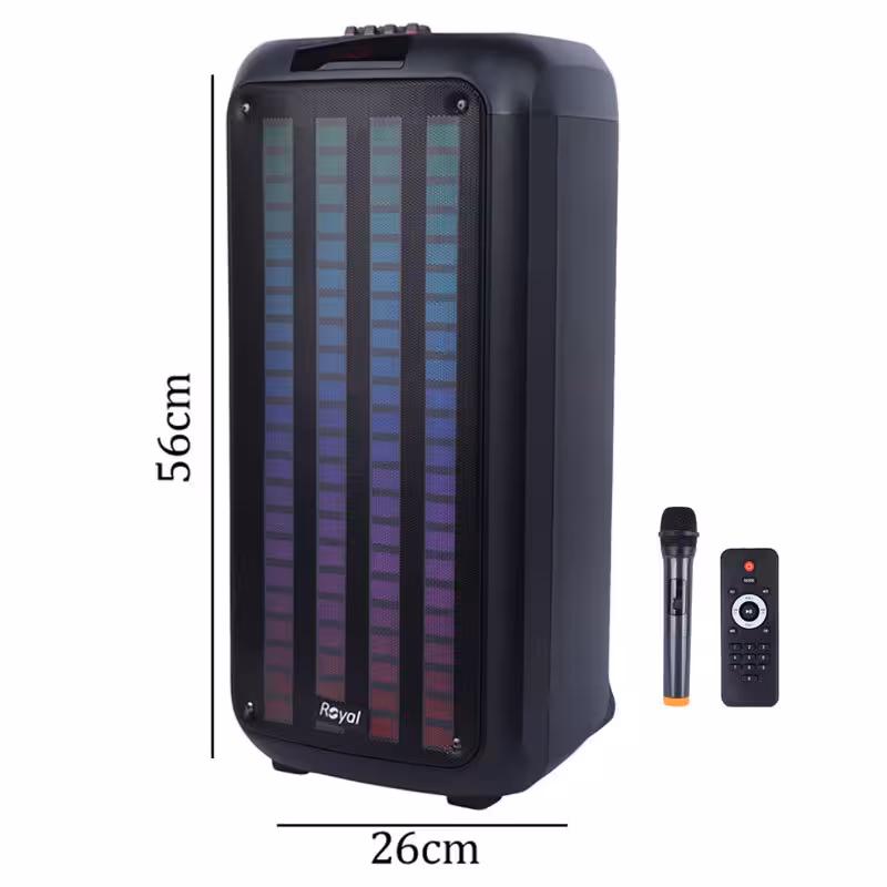 اسپیکر چمدانی بی سیم قابل حمل رویال مدل RSP-820 همراه با میکروفون و ریموت کنترل