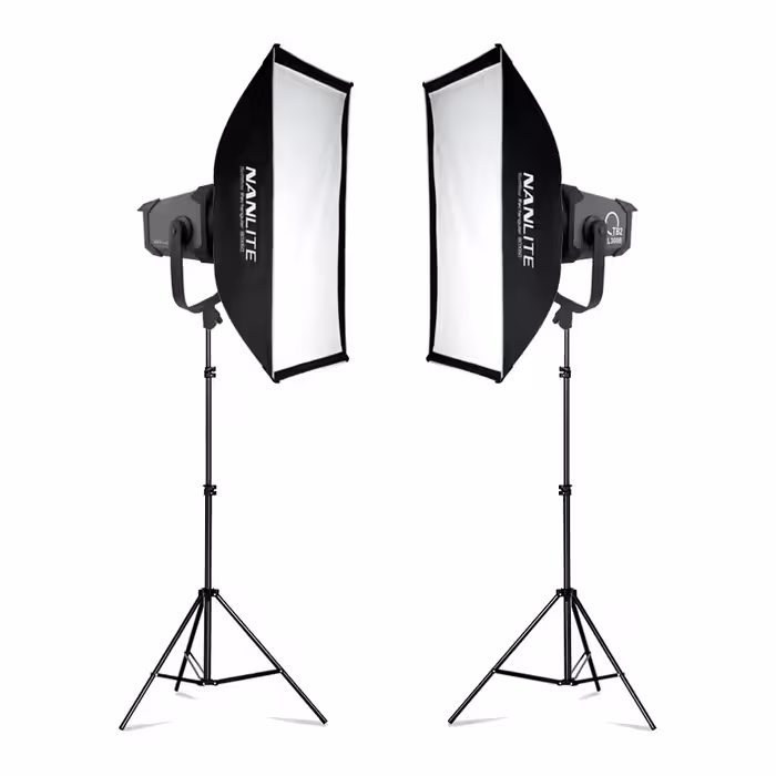 کیت نور دو شاخه TB2-L300 با سافت باکس 90×60 و پایه B-kit5