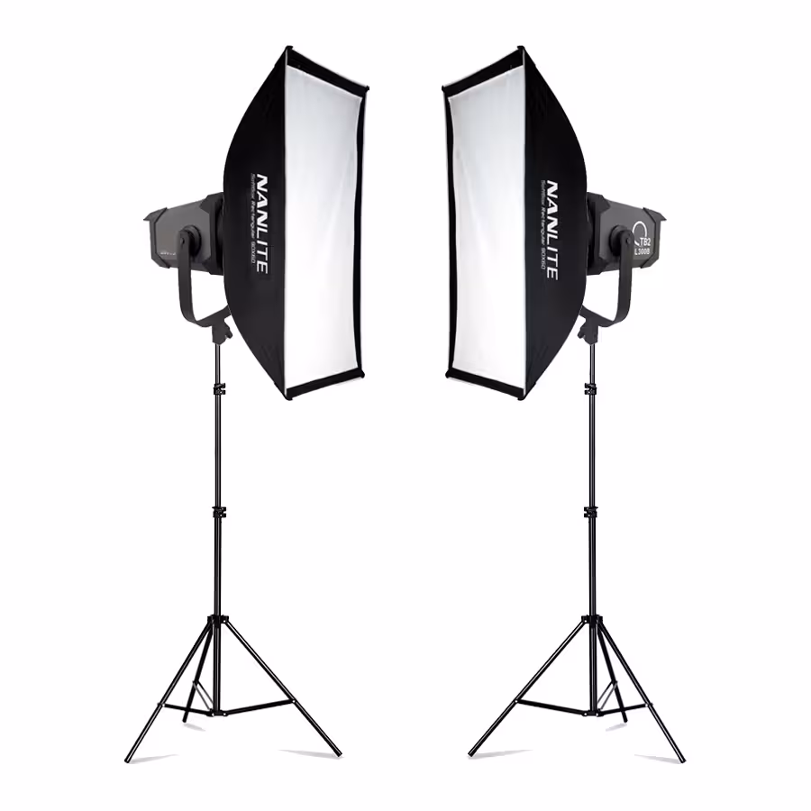 کیت نور دو شاخه TB2-L300 با سافت باکس 90×60 و پایه B-kit5