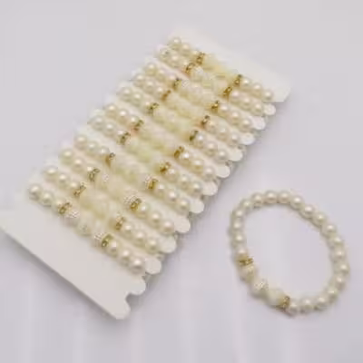 دستبند مروارید وسط طلایی