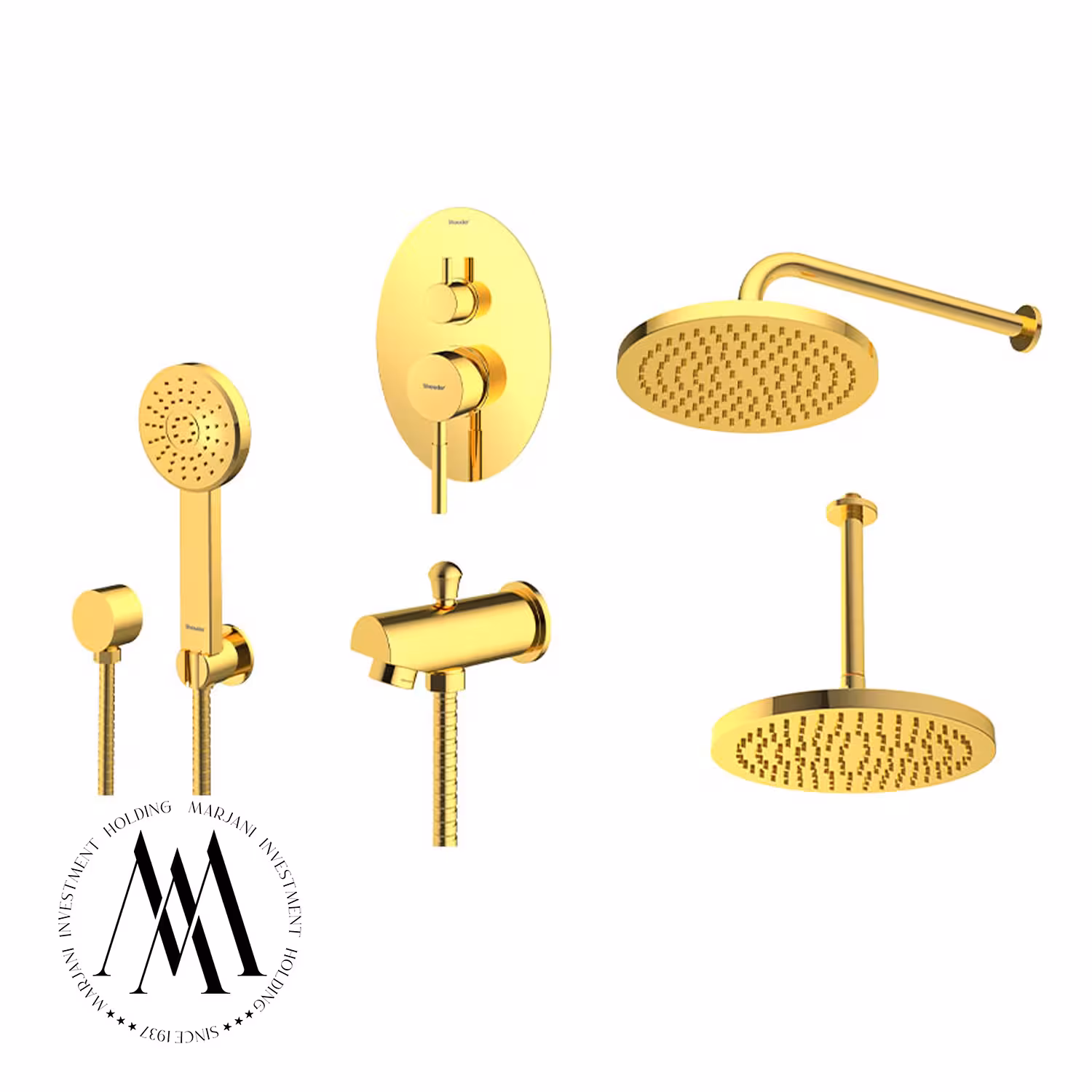 شیر حمام توکار شودر مدل روگنABS تیپ 4 (طلا)