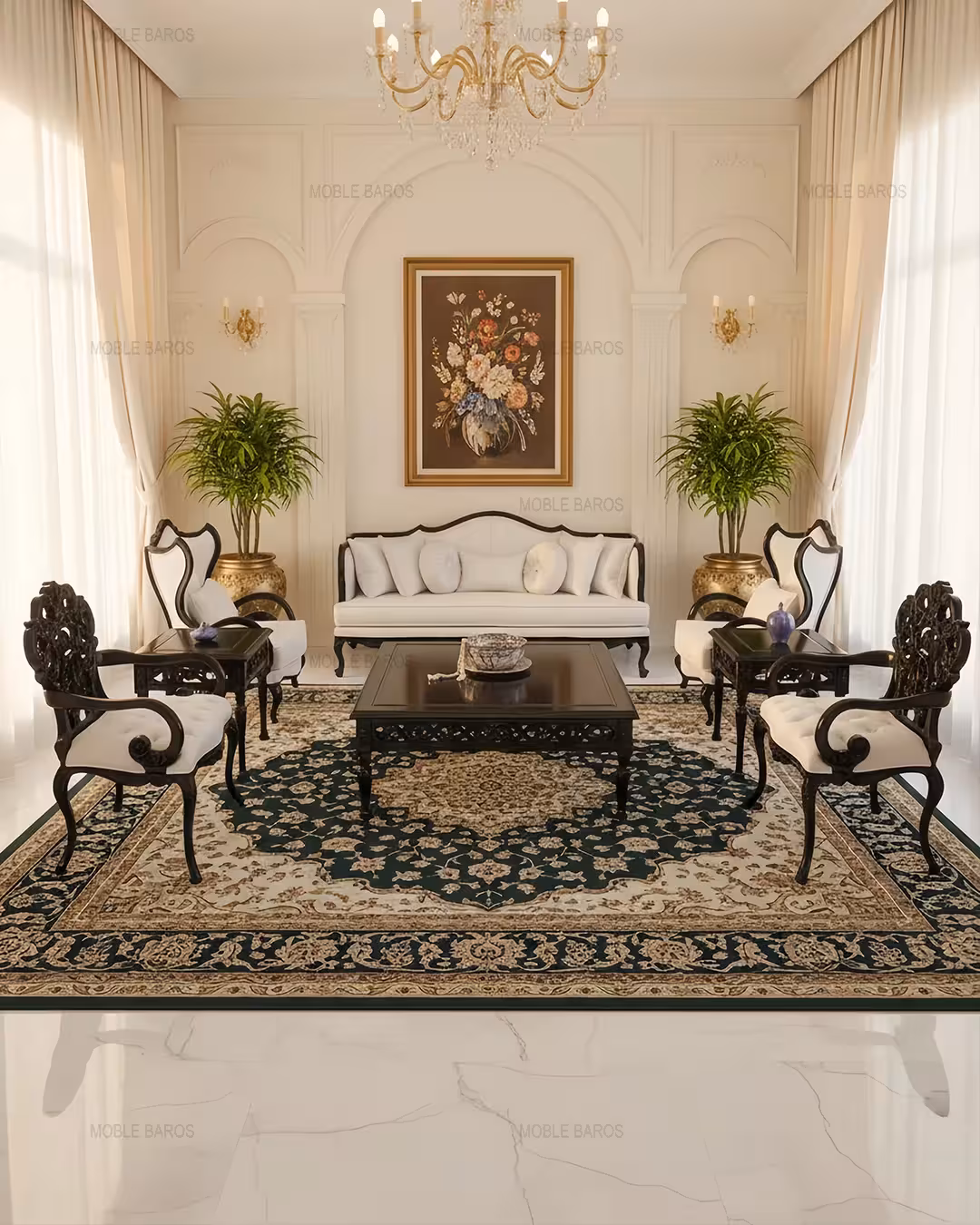 مبل کلاسیک کینگ مشکی
