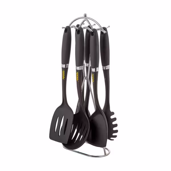 سرویس  کفگیر و ملاقه مشکی عروس تفلون