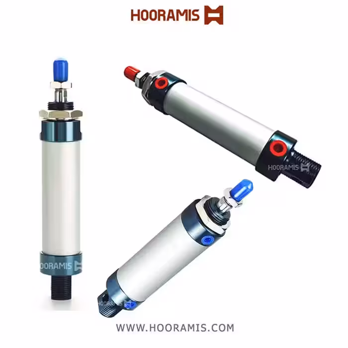 جک قلمی آلومینیومی پنوماتیک یک طرفه با قطر پیستون 25 میلیمتر و طول کورس 125 میلیمتر برند MJ چین مدل  MAL 25*125