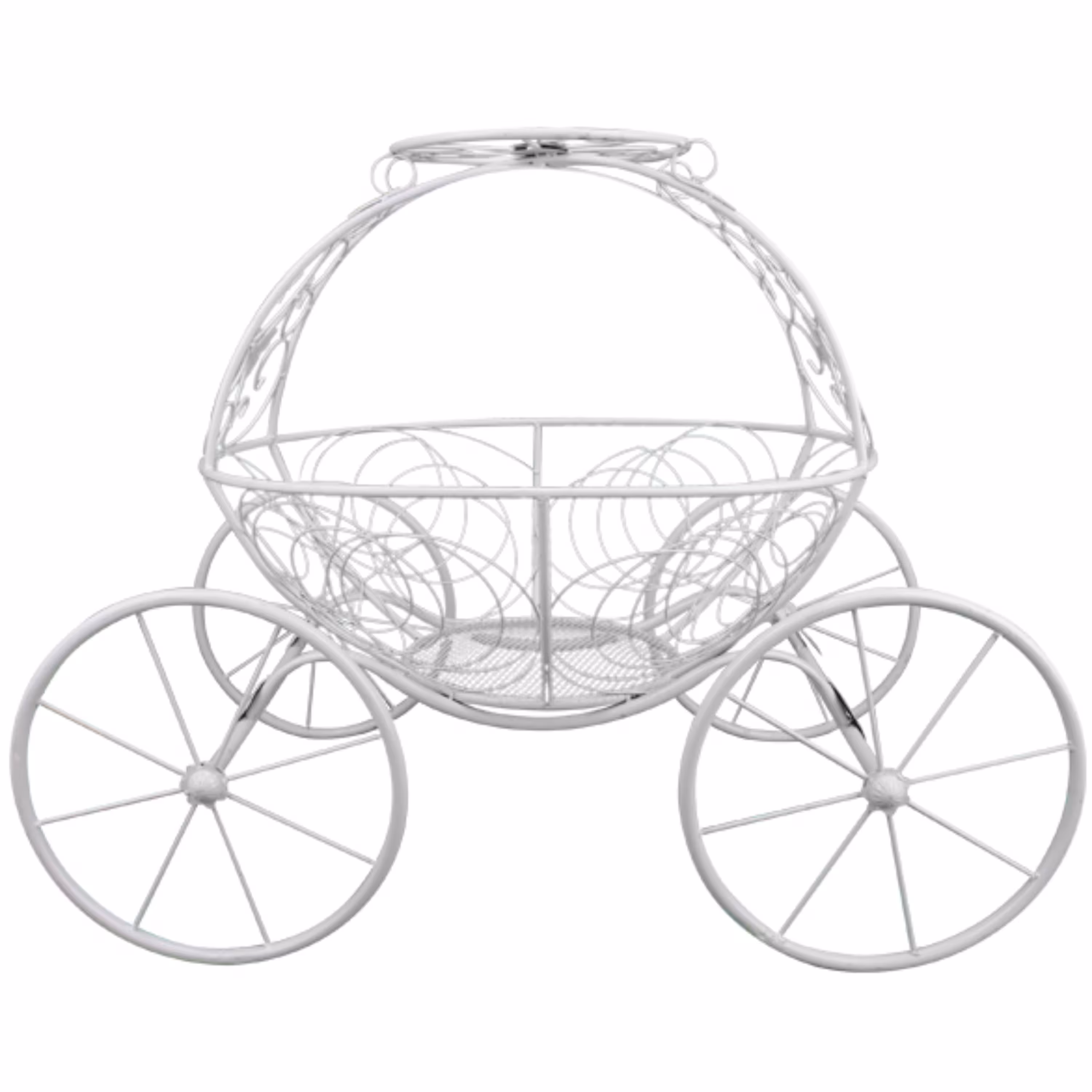 استند دکوری فلزی رنگ سفید طرح کالسکه کد 403-1