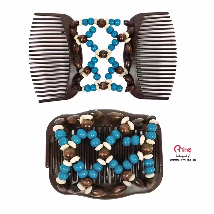 شانه جادویی ژله ای مدل مهره ای رنگ فیروزه ای