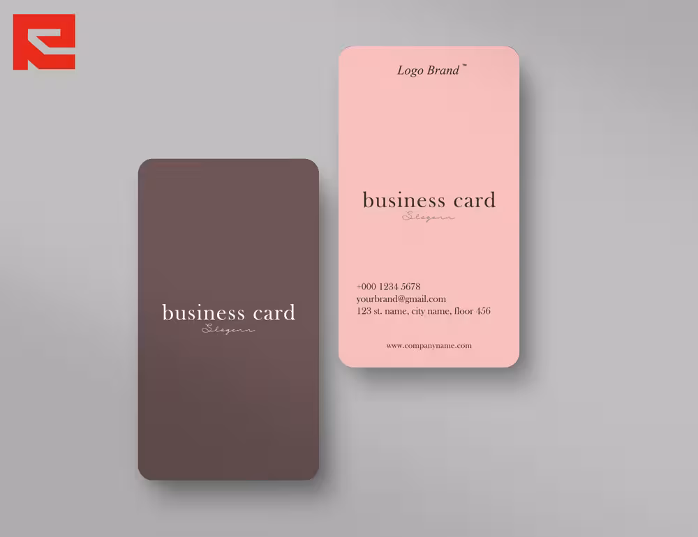 موکاپ کارت ویزیت عمودی دورگرد مخملی کد 154