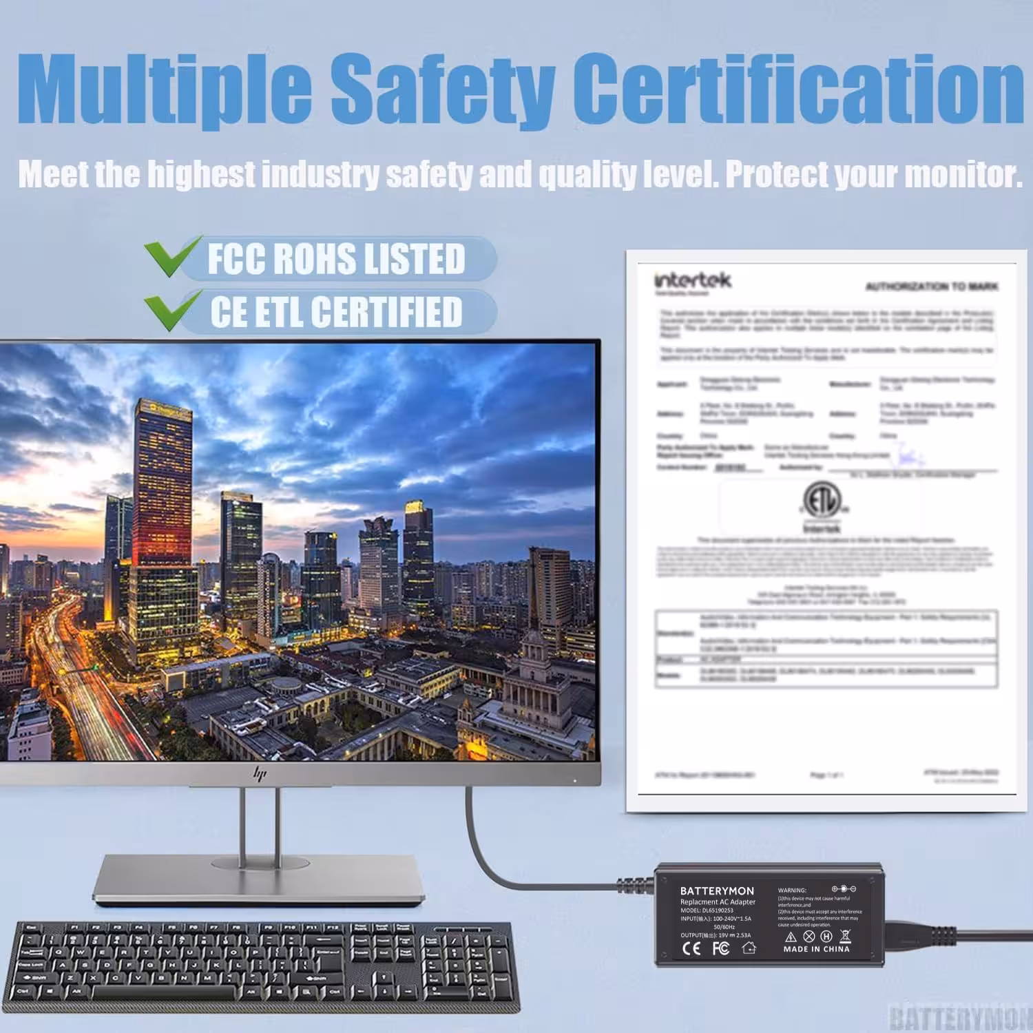 آداپتور برق متناوب  برای شارژر تلویزیون LG و سامسونگ  19V,253A مدل dl65190253