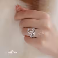 💍انگشتر جواهری پرطرفدار طرح خوشه گندم فری سایز ؛ با طراحی جذاب و زیبا(R_1109)