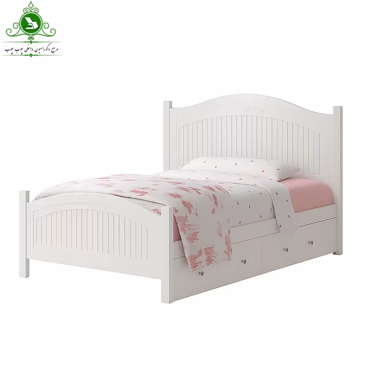 تخت خواب یک و نیم نفره MDF وکیوم مدل آرتا عرض 120