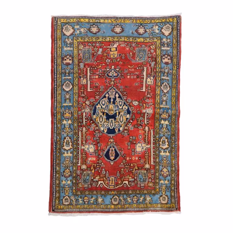 فرش دستباف قدیمی سه و نیم کد 40206127