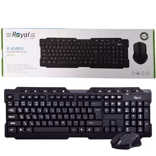 کیبردو موس رویال بی سیم مدل R-KM815 - دوسو آی تی