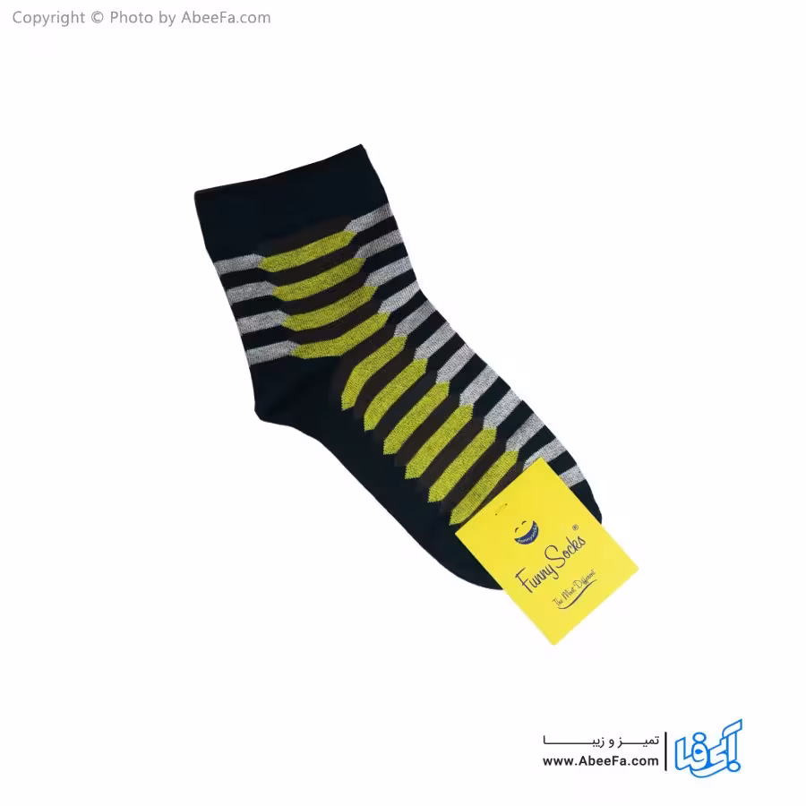 جوراب نیم ساق فانی مدل 825 آبی دودی-زرد