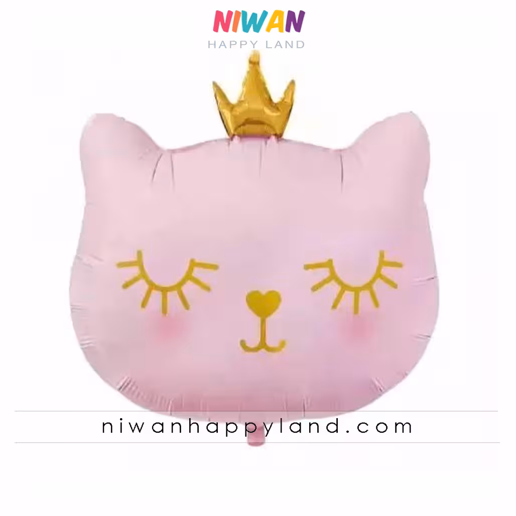 بادکنک فویلی گربه صورتی