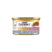 کنسرو گربه طعم ماهی در سس اسفناج برند Gourmet گورمت 85 گرمی