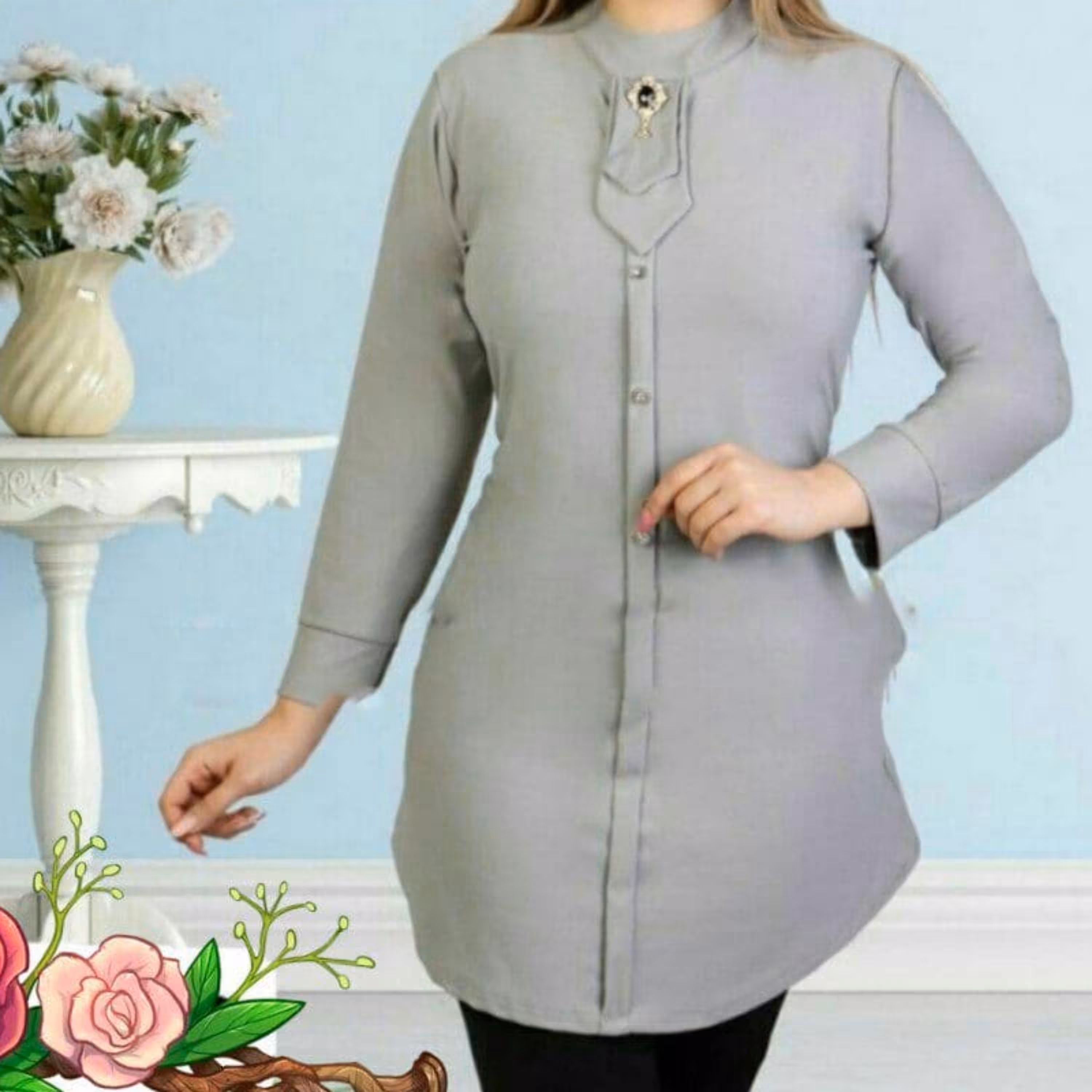 تونیک بلند یقه کرواتی