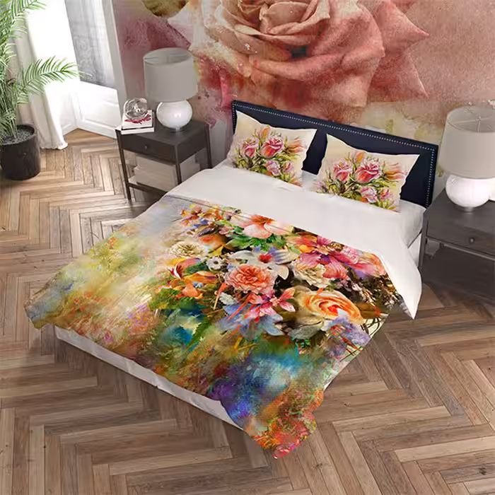 ست روتختی گل‌دار دو نفره دستیکور مدل N450