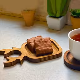 زیر لیوانی چوبی طرح شاخ گوزن