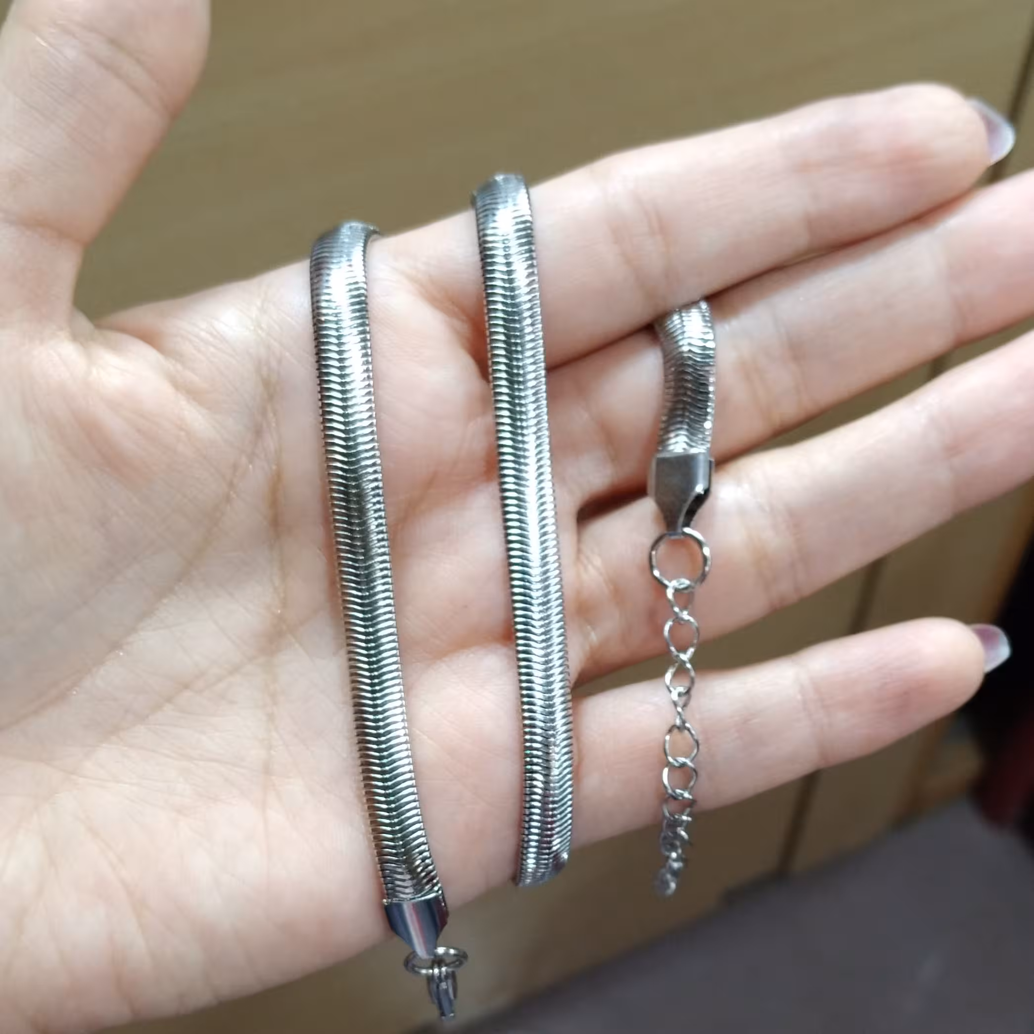 زنجیر استیل مردانه ماری ،رنگ ثابت ضد حساسیت