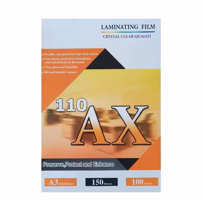 طلق پرس آ ایکس 110 براق مدل 150 میکرون سایز A3 بسته 100 عددی