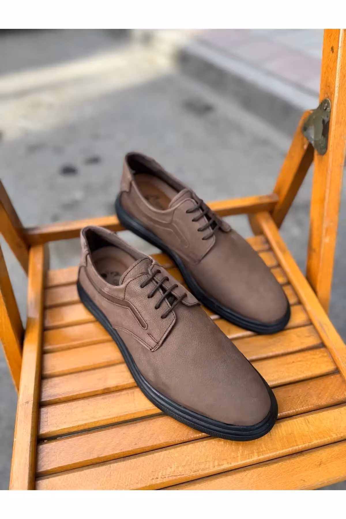 کفش روزمره مردانه اکسفورد کلاسیک با زیره پُر شده از چرم طبیعی و اورتوپدیک – 6053