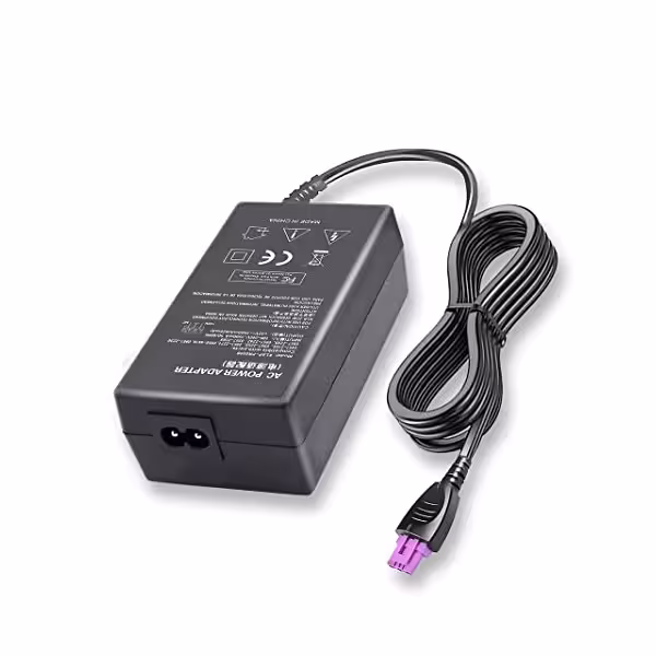 آداپتور پرینتر اچ پی 32 ولت 1560 میلی آمپر سوکت 3 پین بنفشHP 32v/1560ma طول سیم بالای یک متر