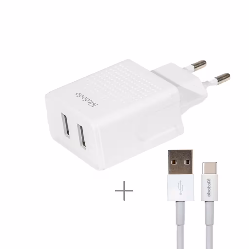 شارژر 2 پورت 12 وات با کابل تایپ سی مک دودو گارانتی متین Mcdodo Type-C Cable CH-3972