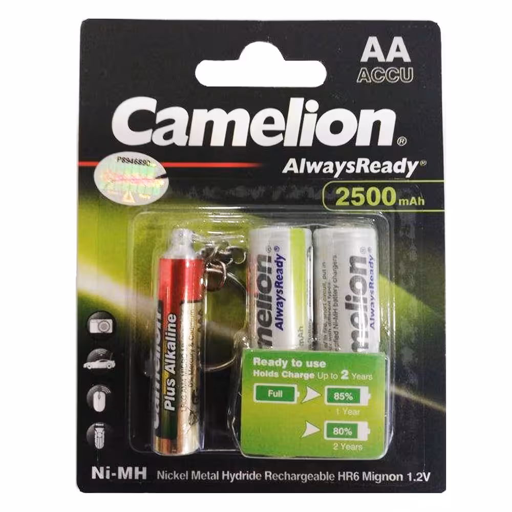 باتری قلمی شارژی (قابل شارژ) کملیون 2500-2 عددی ALWAYS – با جایزه