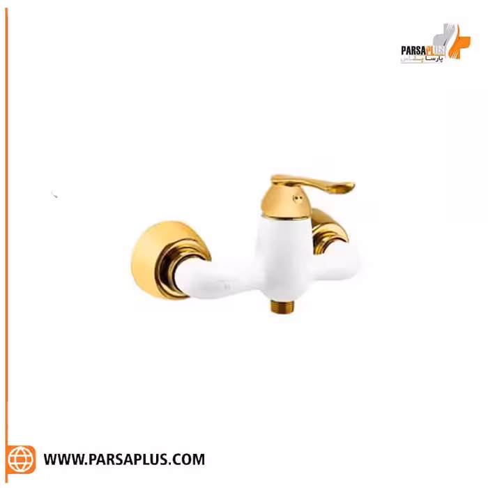 شیر توالت دوان مدل رامه سفید طلایی