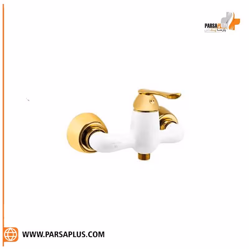 شیر توالت دوان مدل رامه سفید طلایی