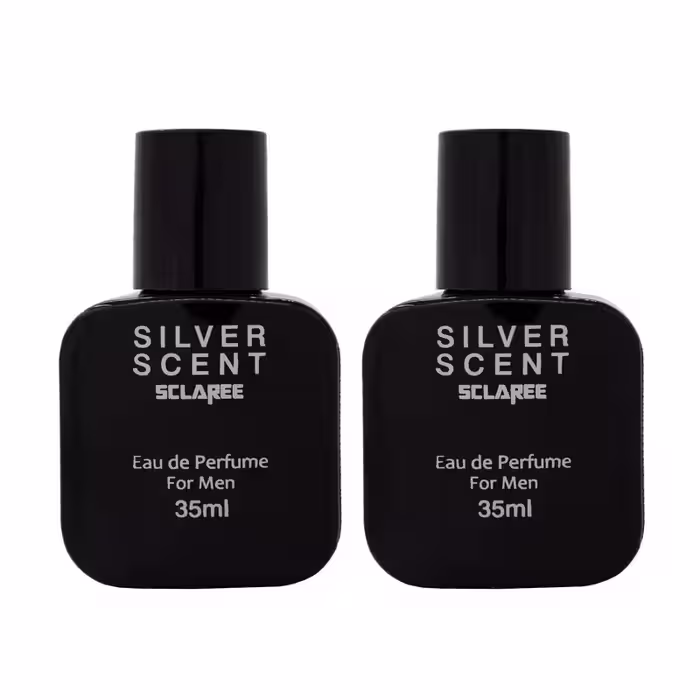 عطر جیبی مردانه اسکلاره مدل  Silver scent حجم 35 میلی لیتر مجموعه دو عددی
