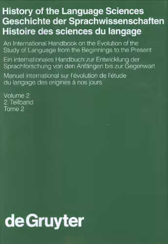 خرید و دانلود نسخه کامل کتاب History of the Language Sciences: An International Handbook on the Evolution of the Study of Language from the Beginnings to the Present