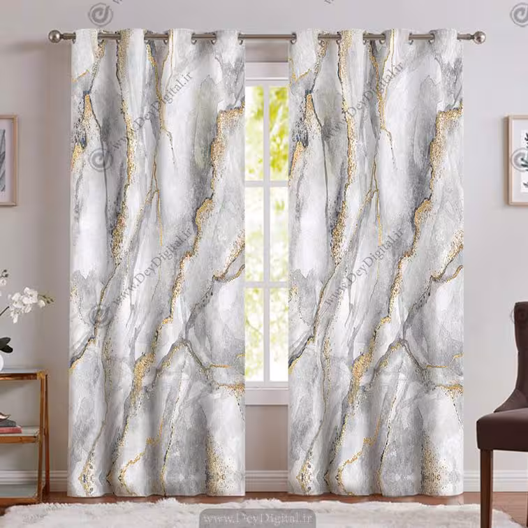 پرده پانچی طرح سنگ ماربل PK-4989