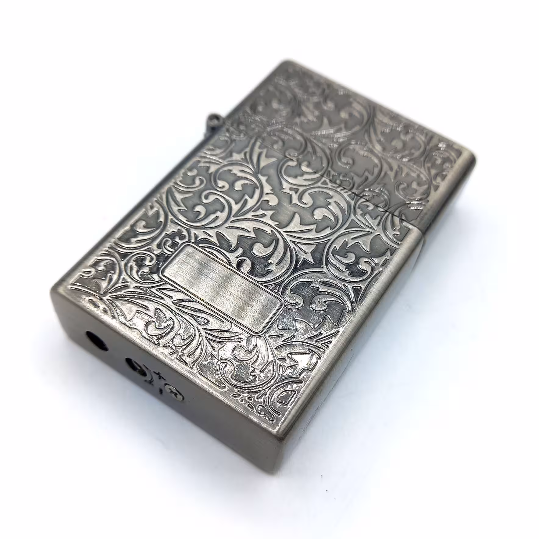 فندک گازی اتمی طرح اسلیمی سیاه قلم سیلور کد A120014