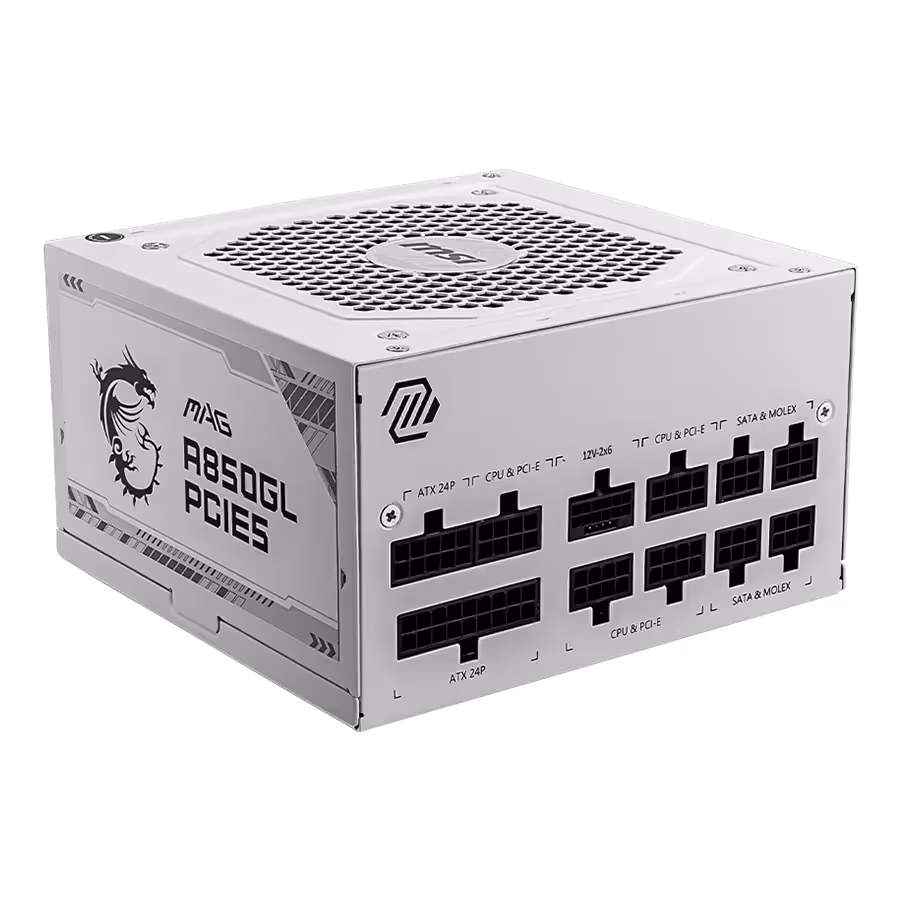 پاور 850 وات ام اس آی MSI MAG A850GL PCIE5 Full Modular GOLD ATX 3.1 WHITE