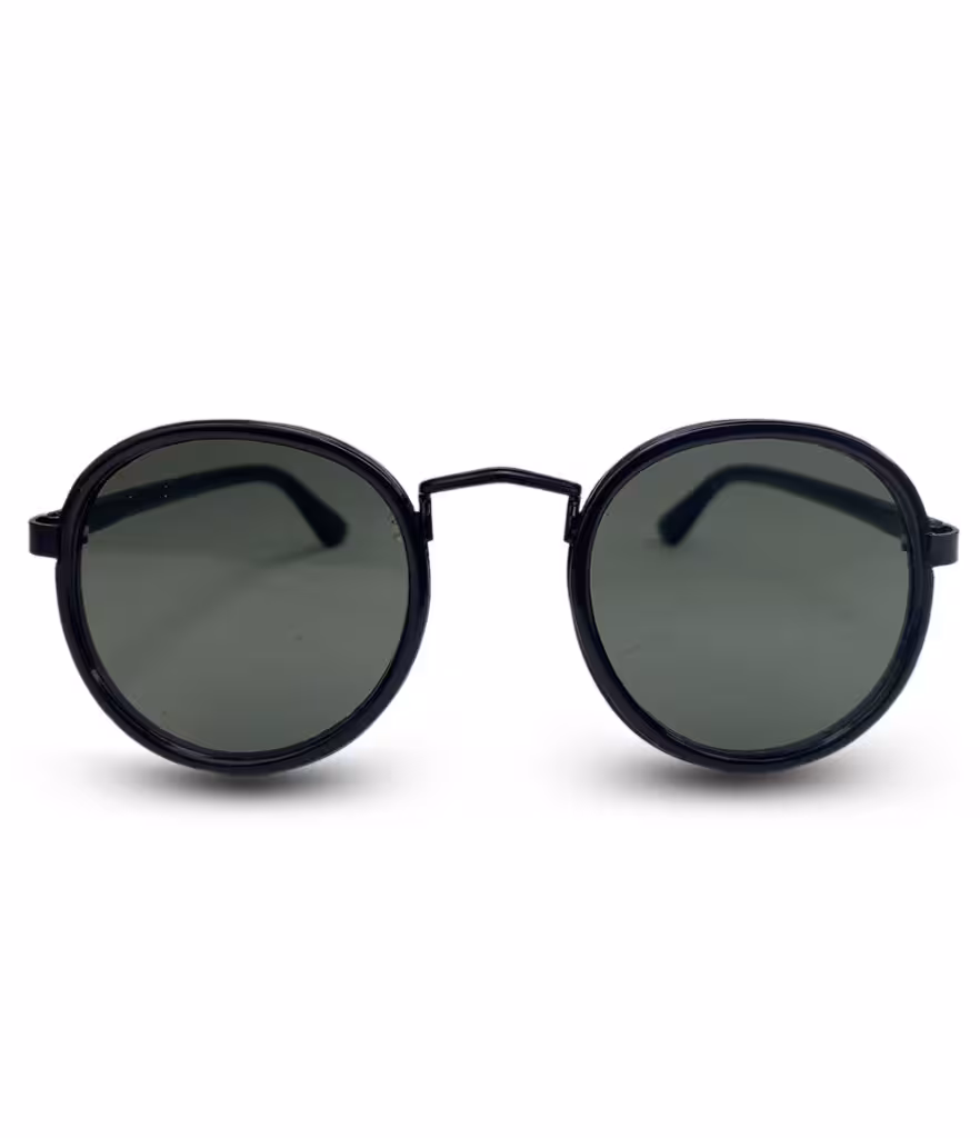 عینک آفتابی زنانه مشکی گرد برند پلیس یووی400