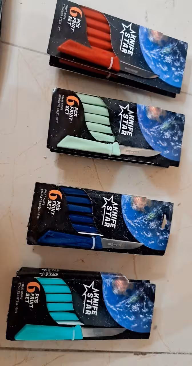 چاقو میوه خوری 12 عددی  در 4 رنگ