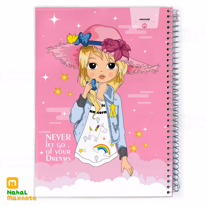 دفتر 80 برگ سیمی طلقی کارتونی کد 9813.طرح 7 دخترانه