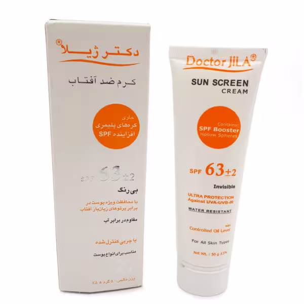 کرم ضدآفتاب SPF63 دکتر ژیلا ( بی رنگ )