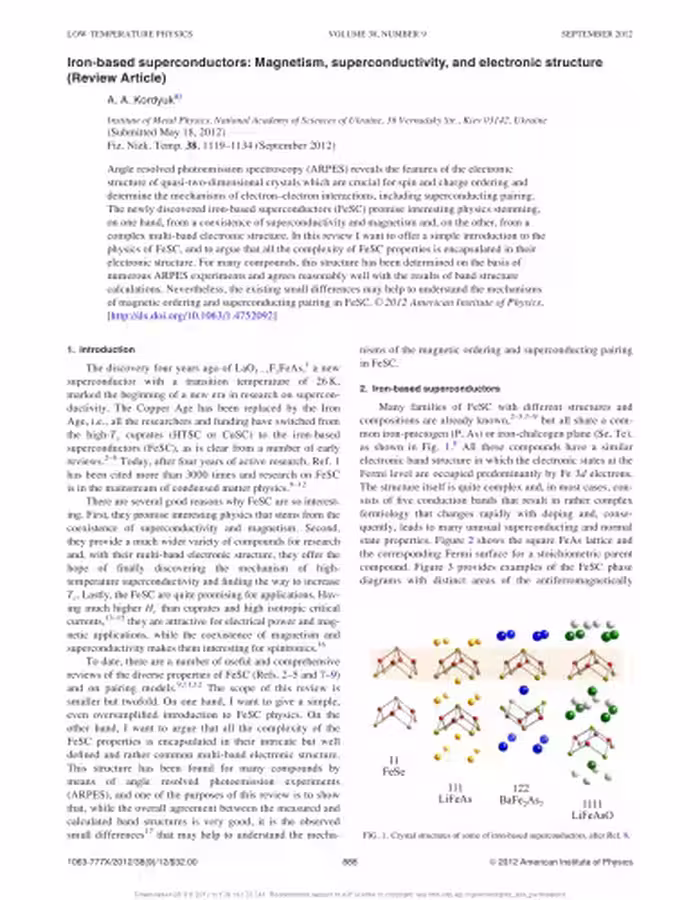 خرید و دانلود نسخه کامل کتاب Iron-based superconductors: Magnetism, superconductivity, and electronic structure (Review Article)