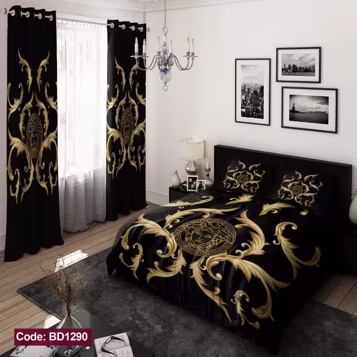 روتختی ورساچه مشکی طلایی کد BD1290