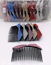 شانه زلفی نگین دار پاپیون