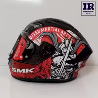 کلاه کاسکت فک ثابت استلار SMK مدل samurai - مشکی قرمز