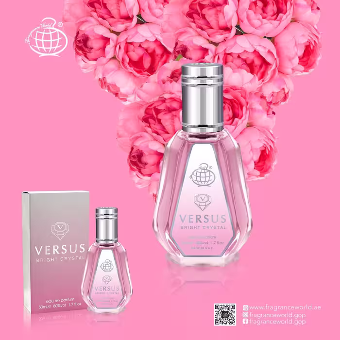 عطر ادکلن 50 میل فراگرنس ورساچ کریستال برایت صورتی versus fragrance world