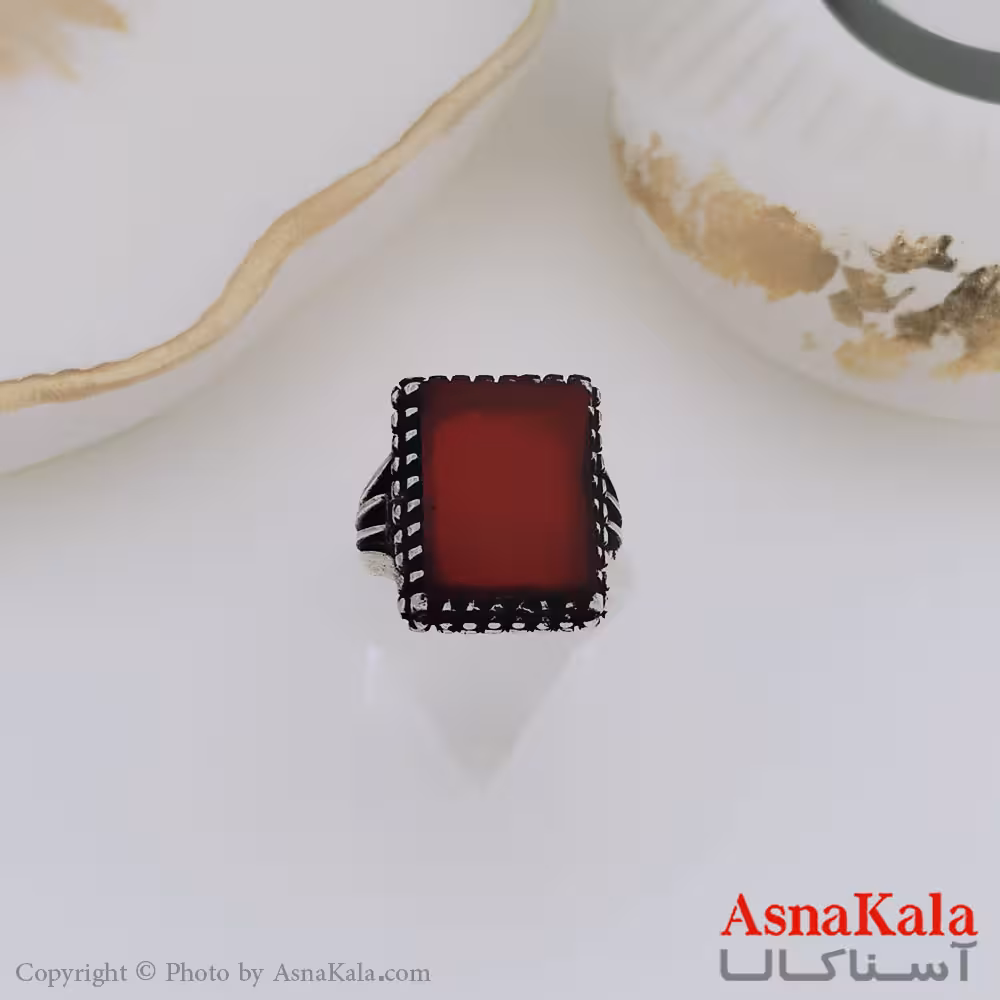 انگشتر نقره روس مردانه شیک رزینی کد ANG19489W