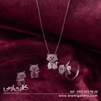 ست نقره فانتزی گربه ES_3197