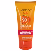کرم ضدآفتاب 90 Spf برای پوست های معمولی و خشک  با خاصیت ضد چروک (بژ هلویی) آردن سان 50 گرم Ardene Sun