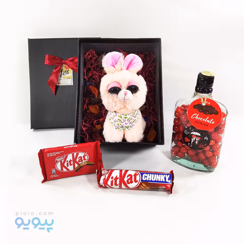 باکس هدیه با عروسک خرگوش
